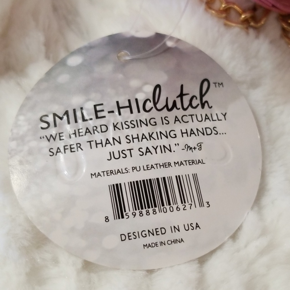 Savvy Travelers Smile Hi Clutch Pink Lips Purse - Picture 5 of 8